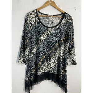 Womans Beeker & McDougal XL Multicolor 3/4 Sleeve Pullover Blouse